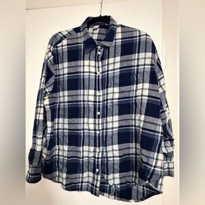 Old Navy Navy and White Checkered Shirt